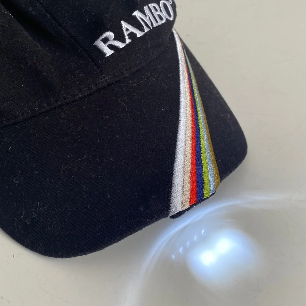 Rambo Horseware Ireland Black Cap with Rainbow Stripes and LED Light NWT - Picture 5 of 9